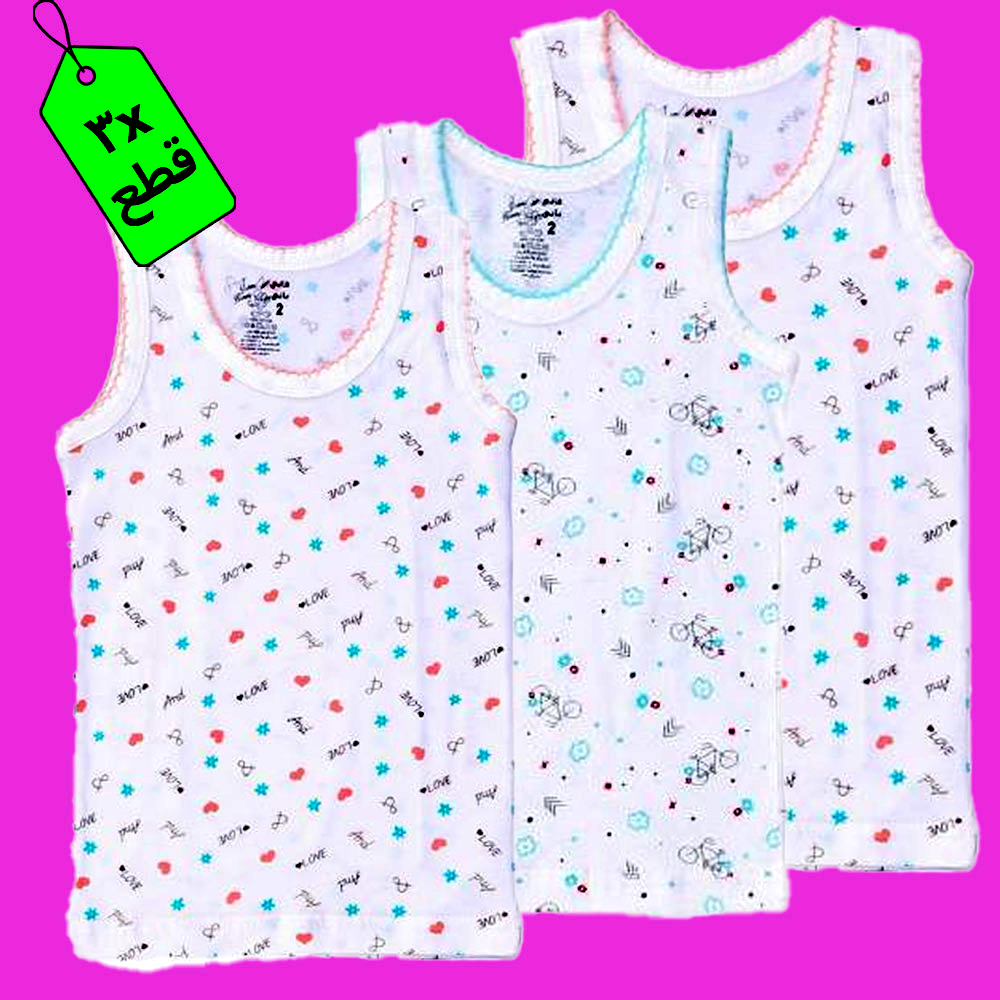 تانك توب بناتي مطبوع - 3 قطع