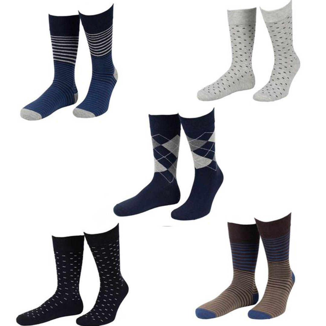 شراب طويل مطبوع رجالي - 5 قطع