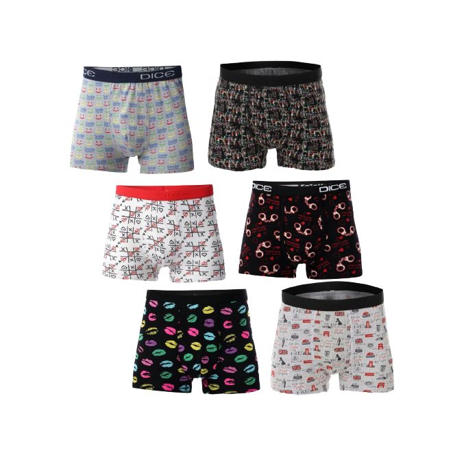بوكسر مطبوع رجالي - 6 قطع