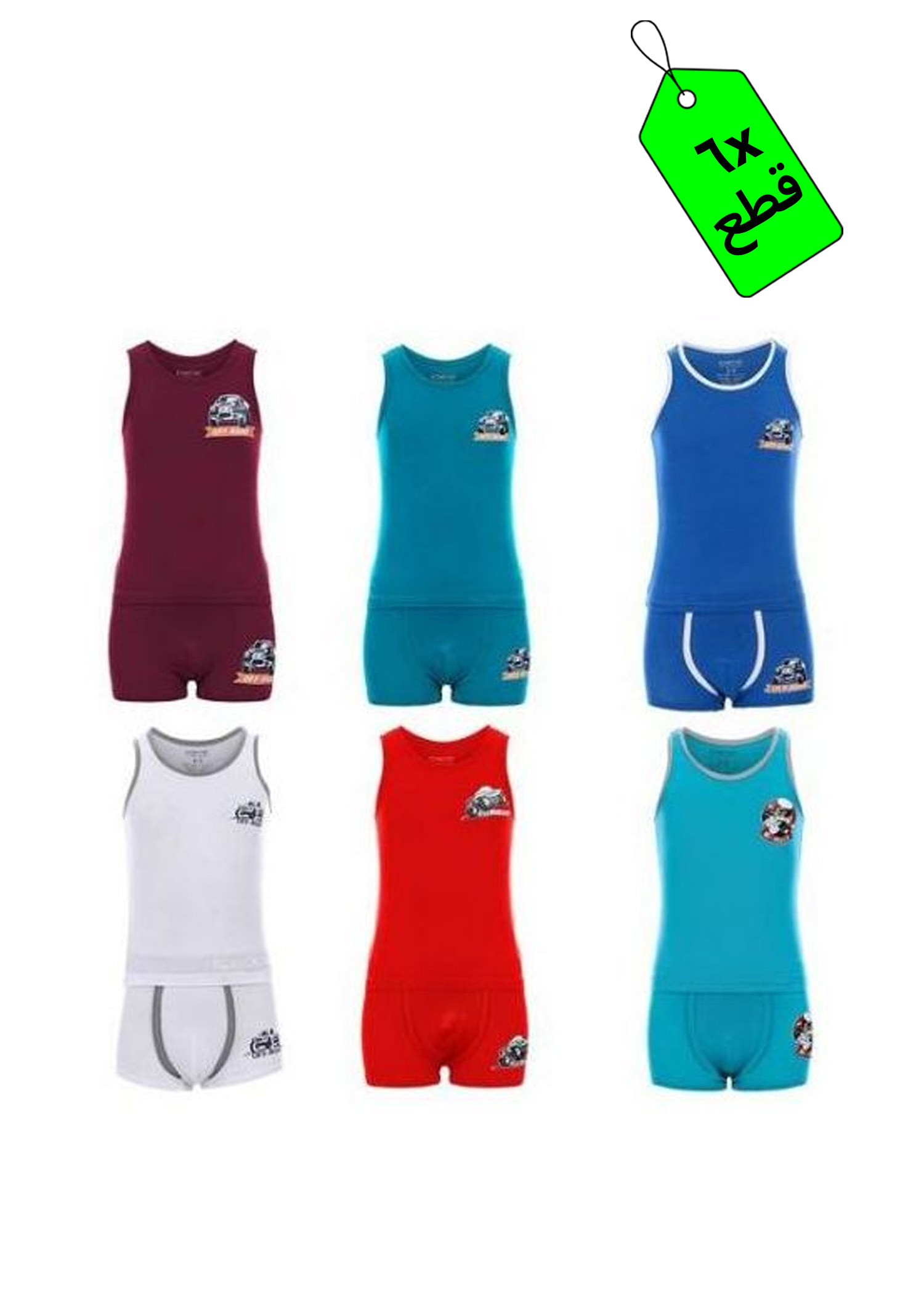 6 طقم فانلة حماله وبوكسر أولادي