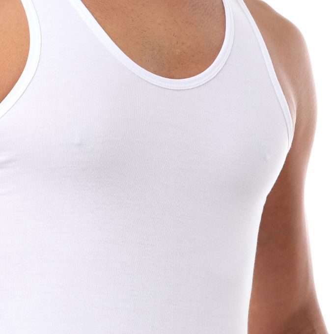 6 فانلات رجالي حماله استريتش - أبيض