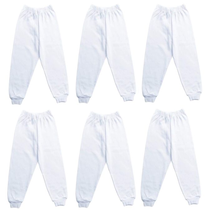 بنطلون بيبى ساده - 6 قطع - أبيض