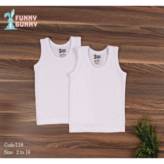 فانلة أولادي - 2 قطعة - ابيض