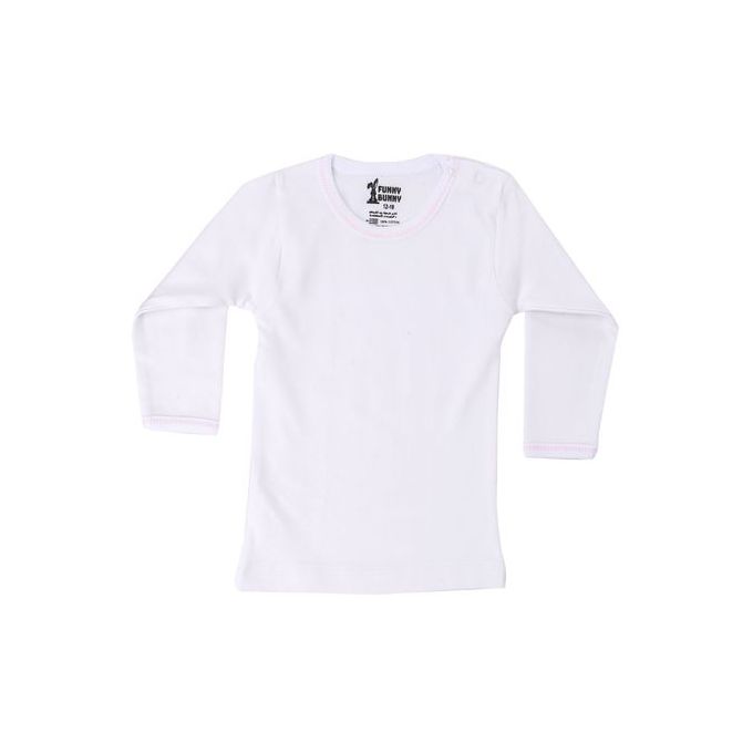 فانلة كم سادة للبيبى - 3 قطع - أبيض