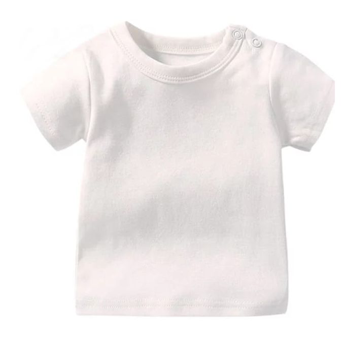 فانلة بيبى نصف كم بكباسين - 4 قطع - أبيض