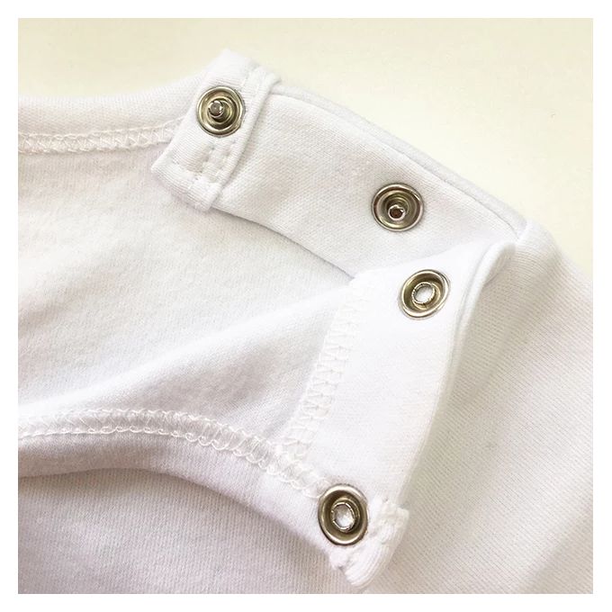 فانلة بيبى نصف كم بكباسين - 4 قطع - أبيض