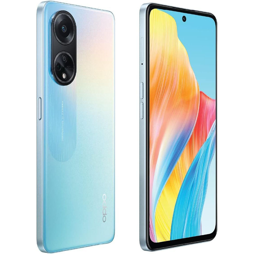 اوبو A98 موبايل - 256/8 جيجا - شريحتين - 5G - أزرق