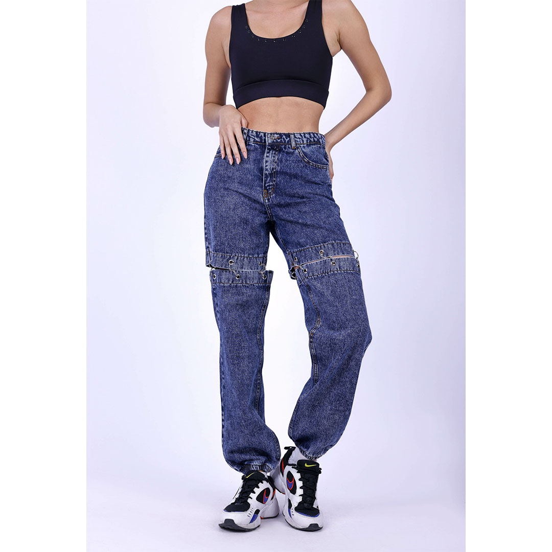 بنطلون جينز حريمي - أزرق غامق