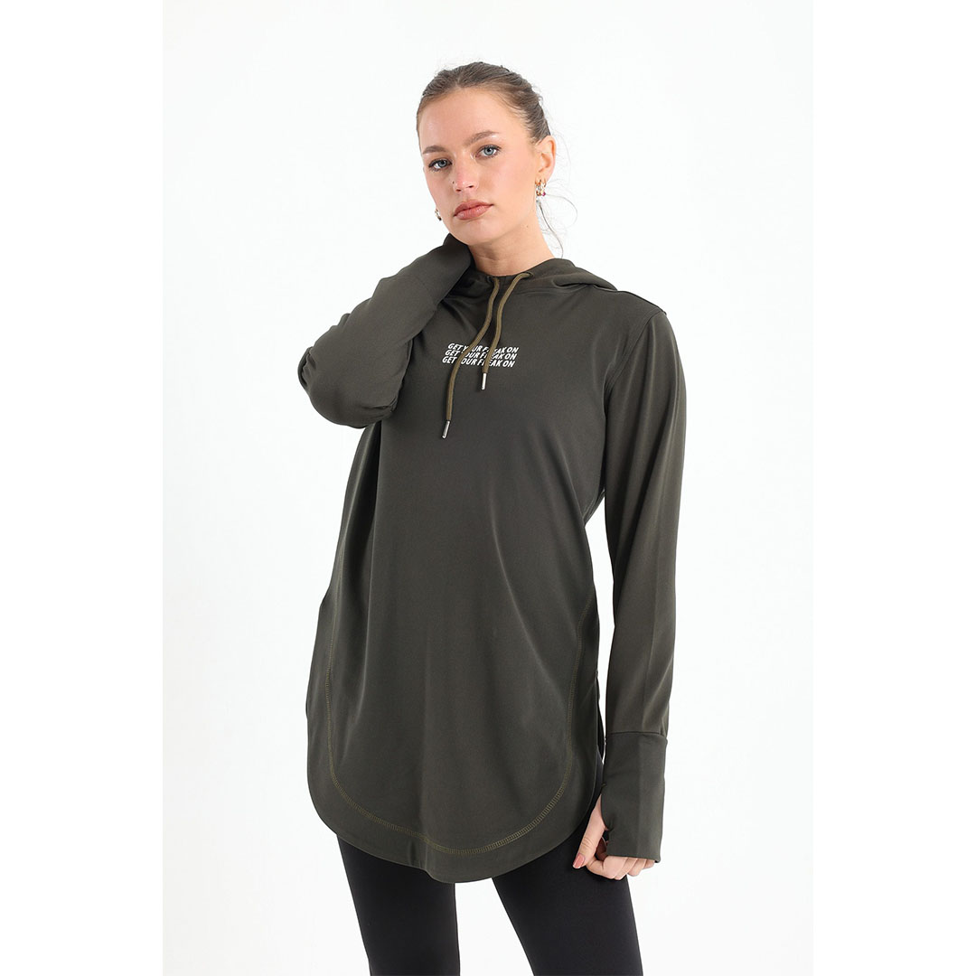 تيشيرت بكم رياضي حريمي - زيتي