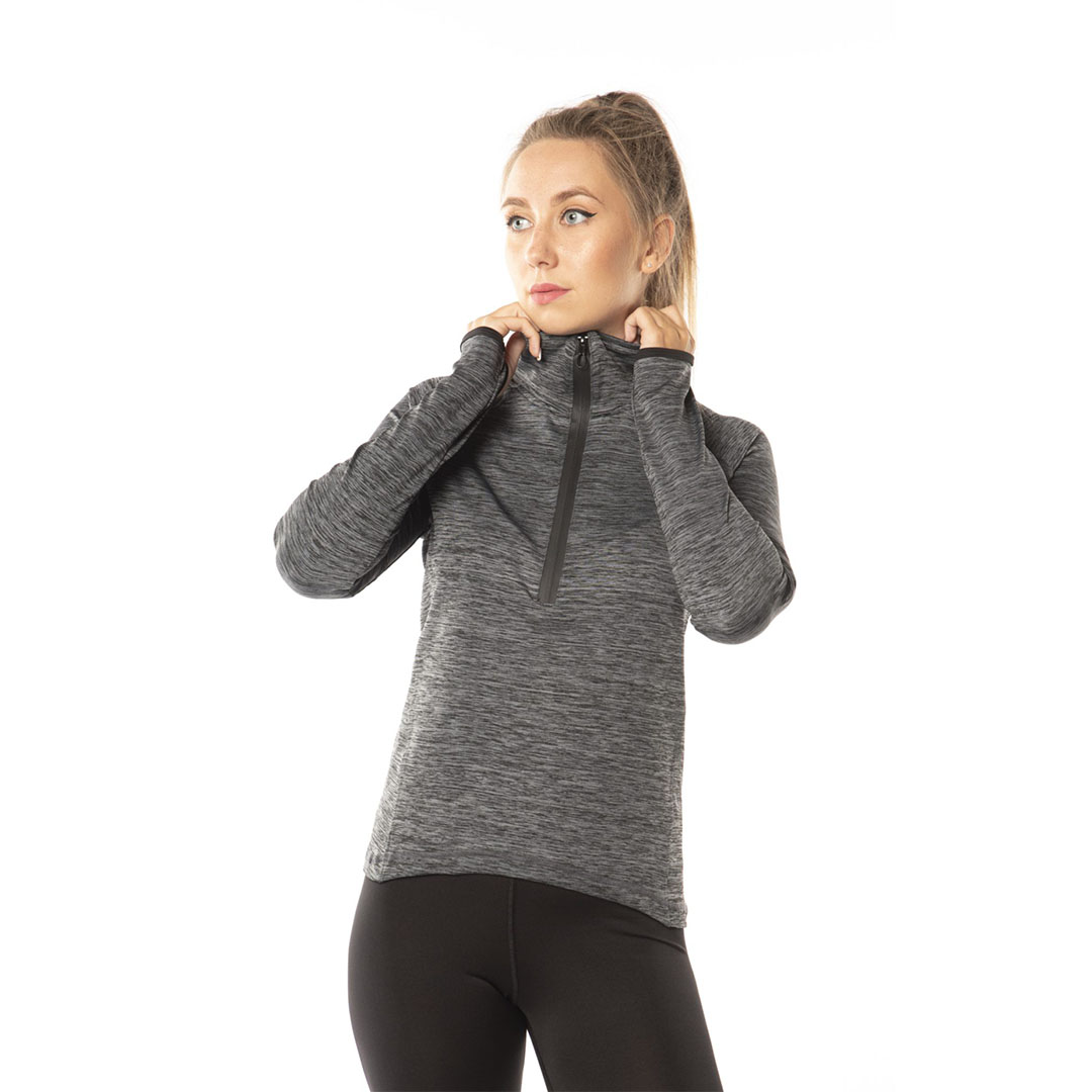 تيشيرت رياضي بكم حريمي - رمادي غامق