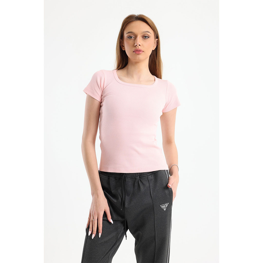 تيشيرت نص كم حريمي - بينك