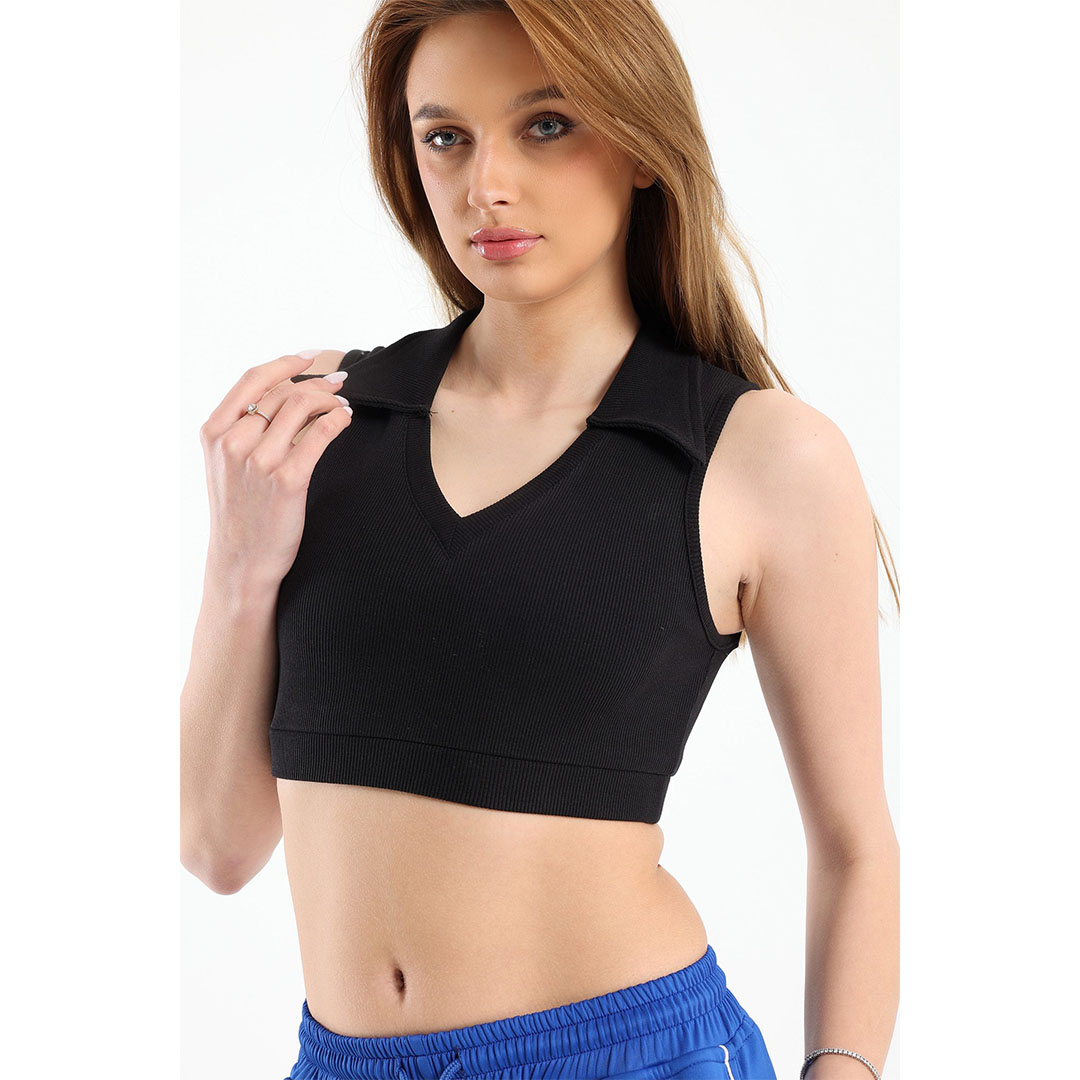 كروب توب حريمي - أسود