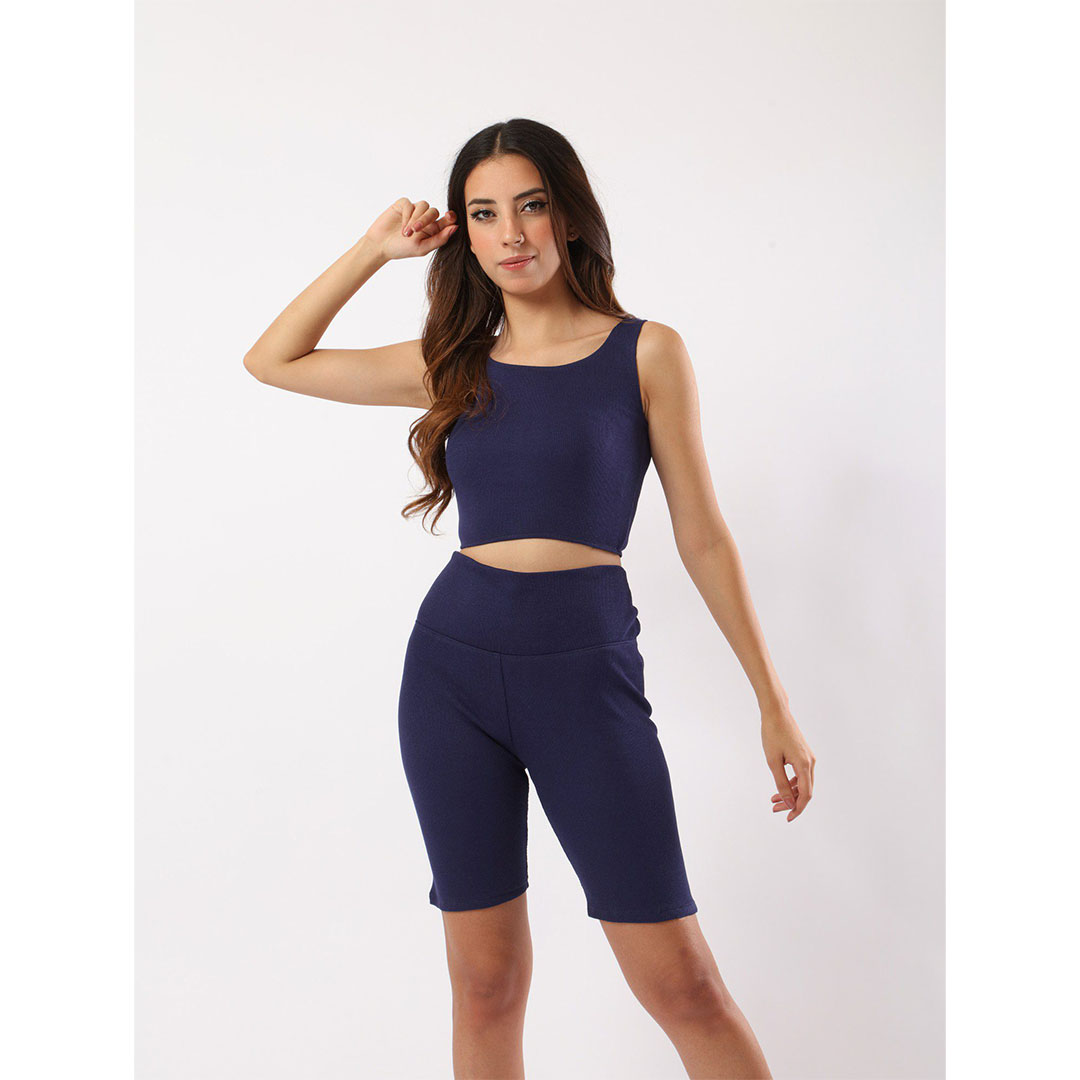 طقم رياضي حريمي - 2 قطعة - موف