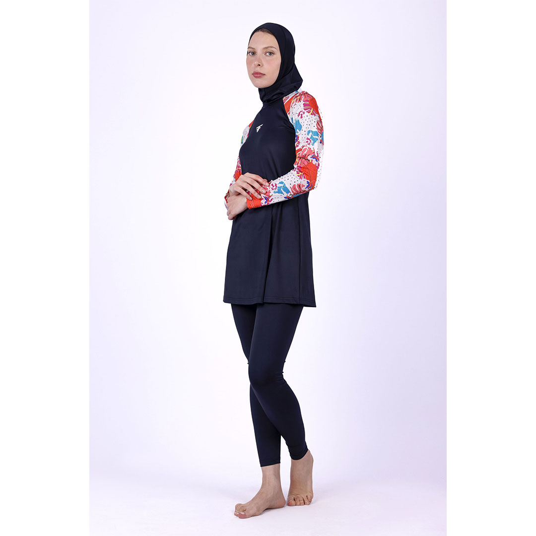 مايوه هاواي بوركيني حريمي - 3 قطع - أسود