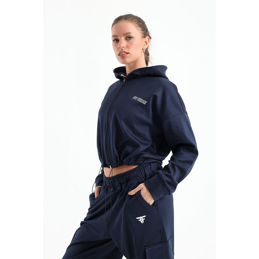 جاكيت قصير رياضي حريمي - كحلي