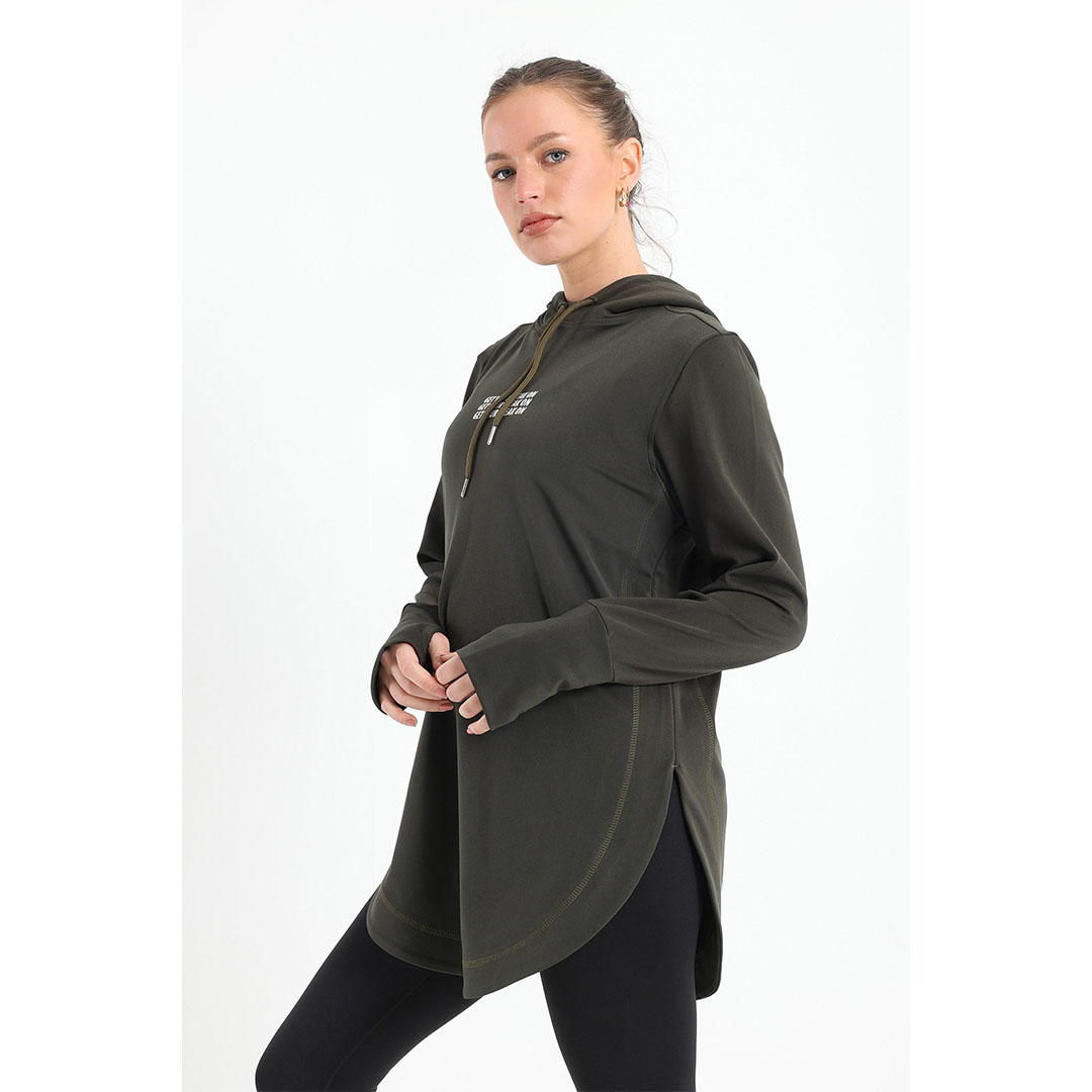 تيشيرت بكم رياضي حريمي - زيتي