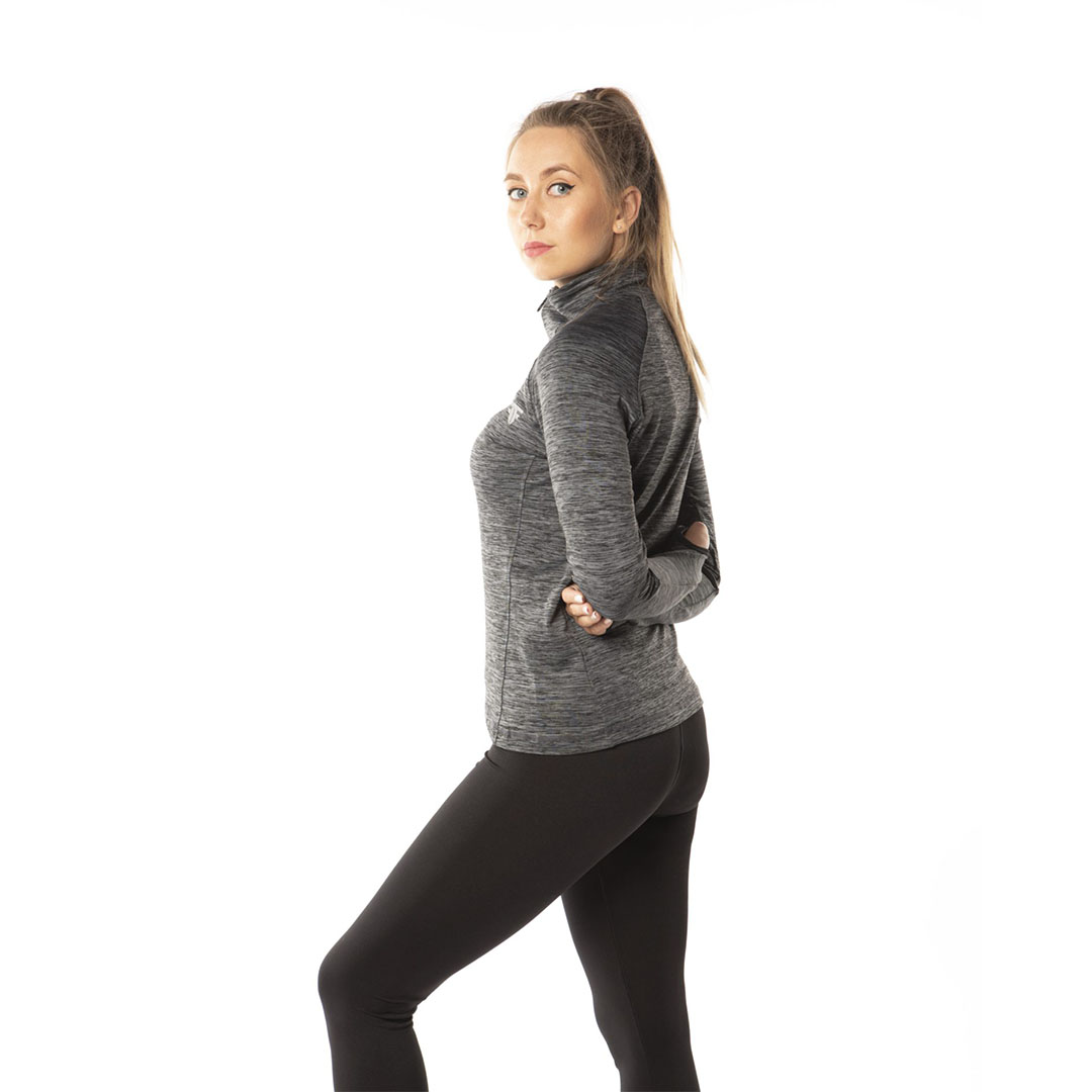 تيشيرت رياضي بكم حريمي - رمادي غامق