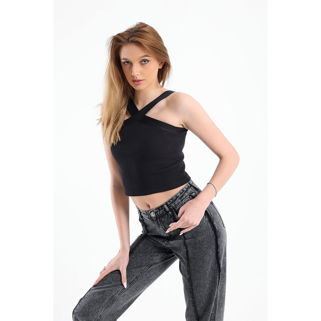 كروب توب كروس حريمي - أسود