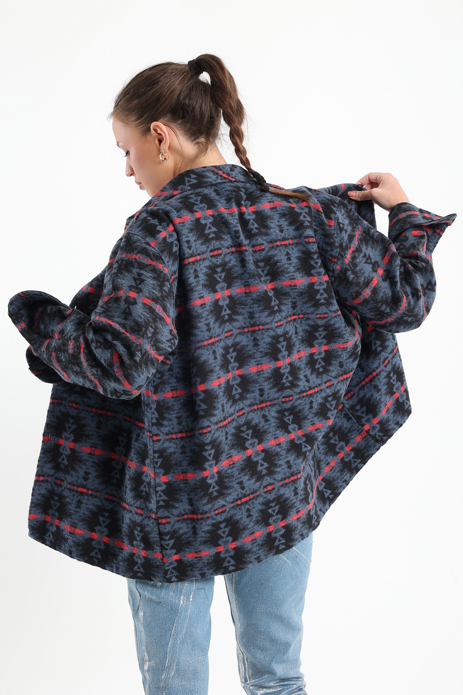 قميص كاجوال شتوي حريمي - أسود/كحلي