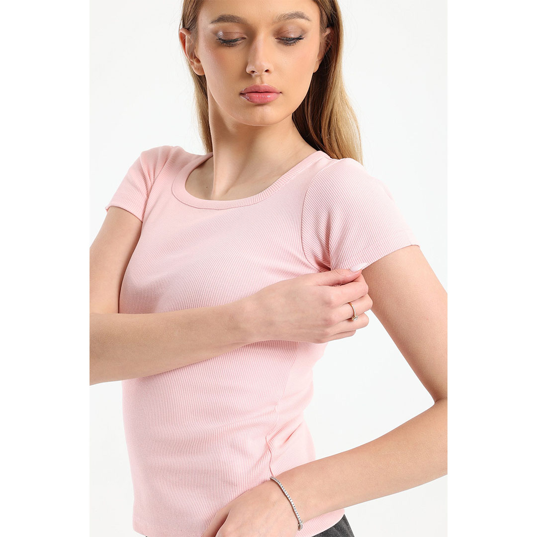 تيشيرت نص كم حريمي - بينك