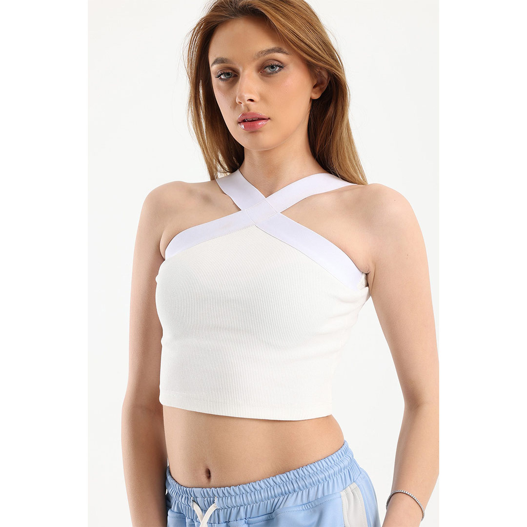 كروب توب كروس حريمي - أبيض