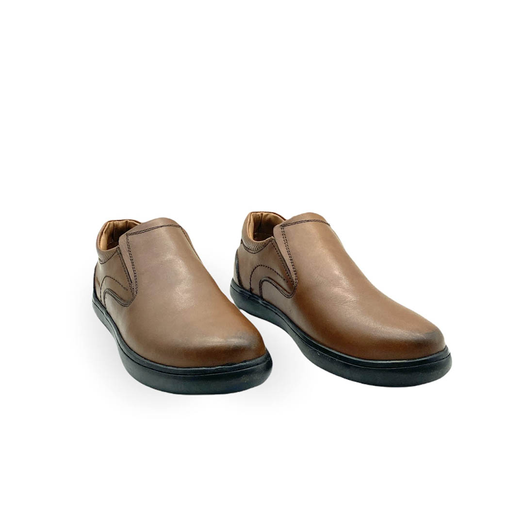 SQ853 جزمة رجالي جلد - بني