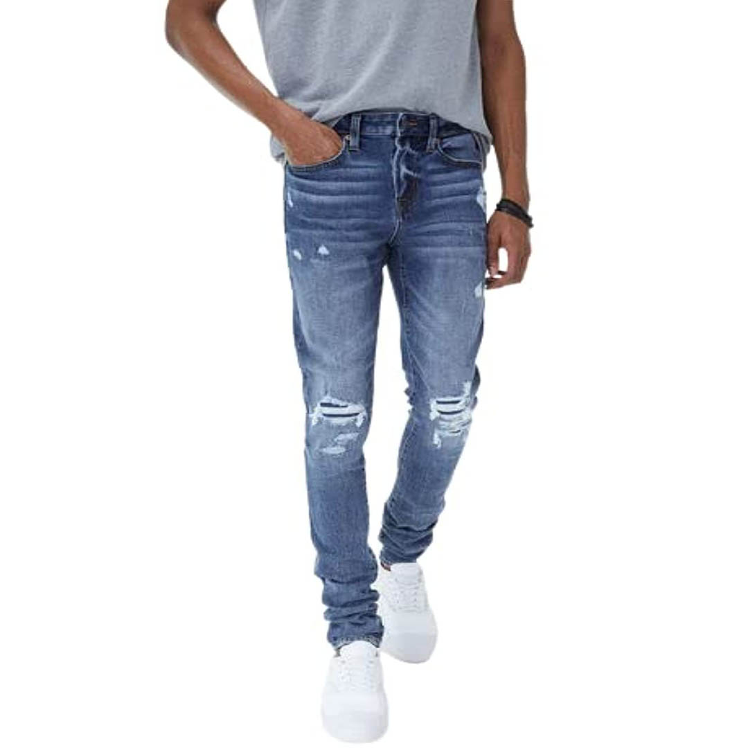 7673F21A بنطلون جينز رجالي - أزرق