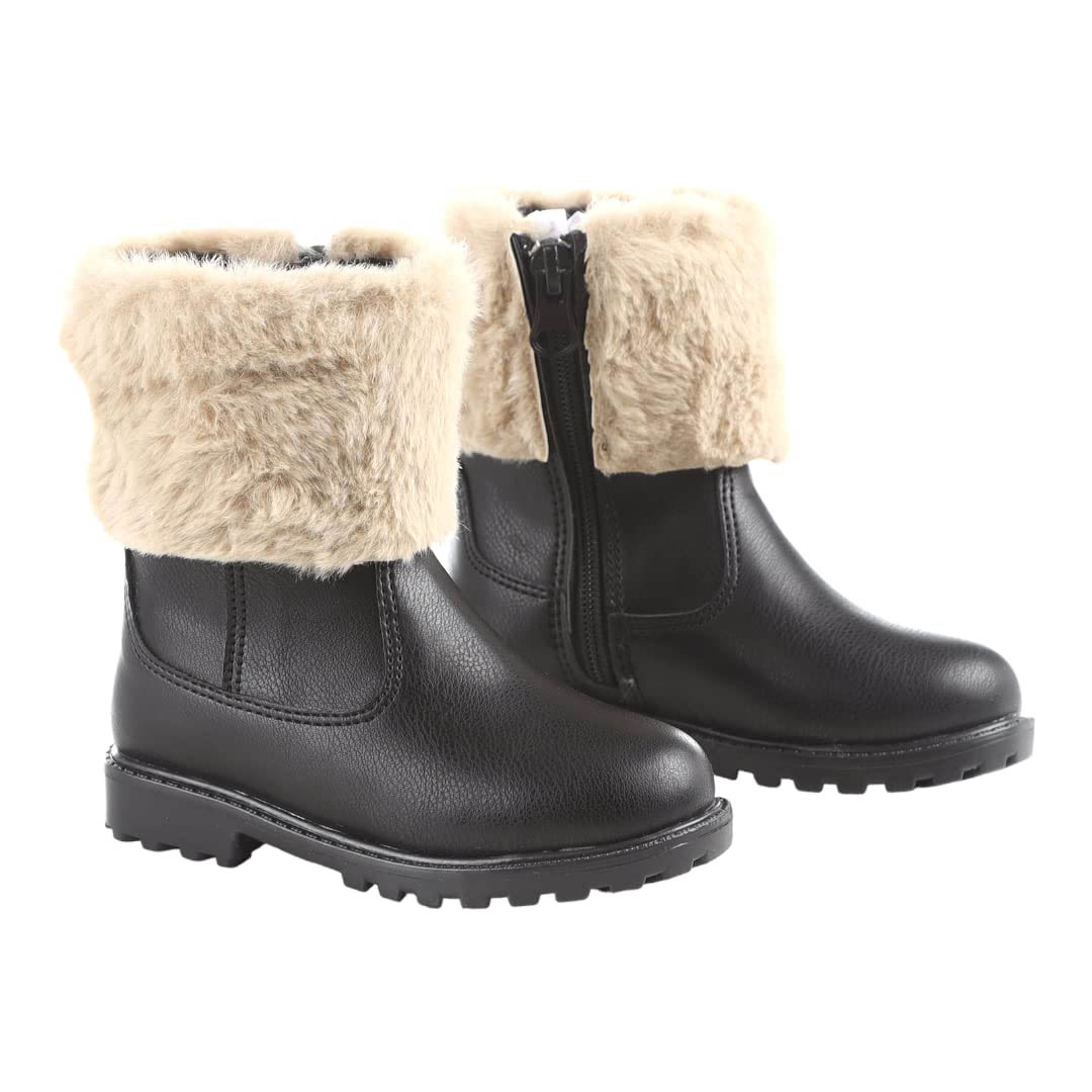 HK1125 هاف بوت بناتي كاجوال - أسود