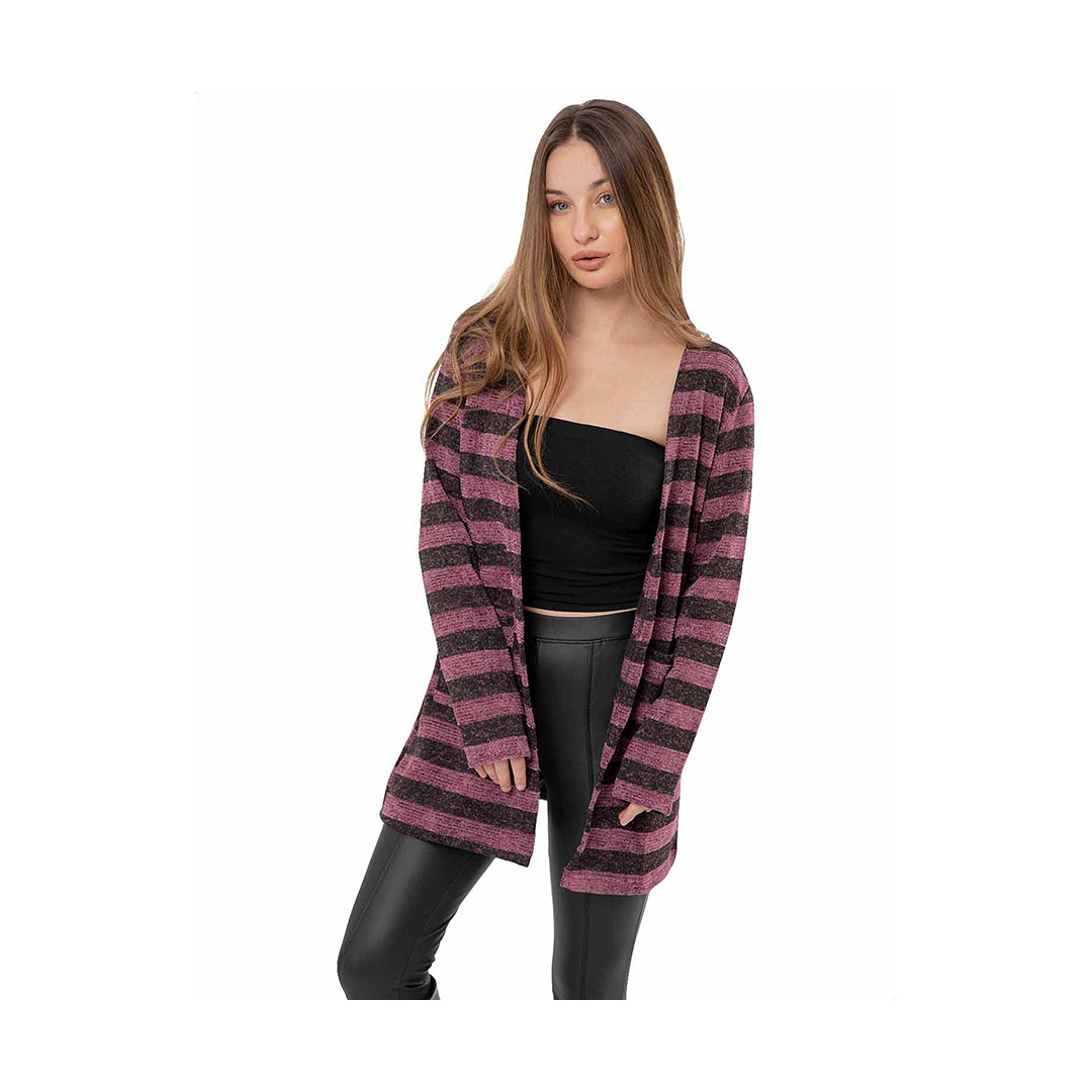 3395 كارديجان كم طويل مخطط - كاشمير