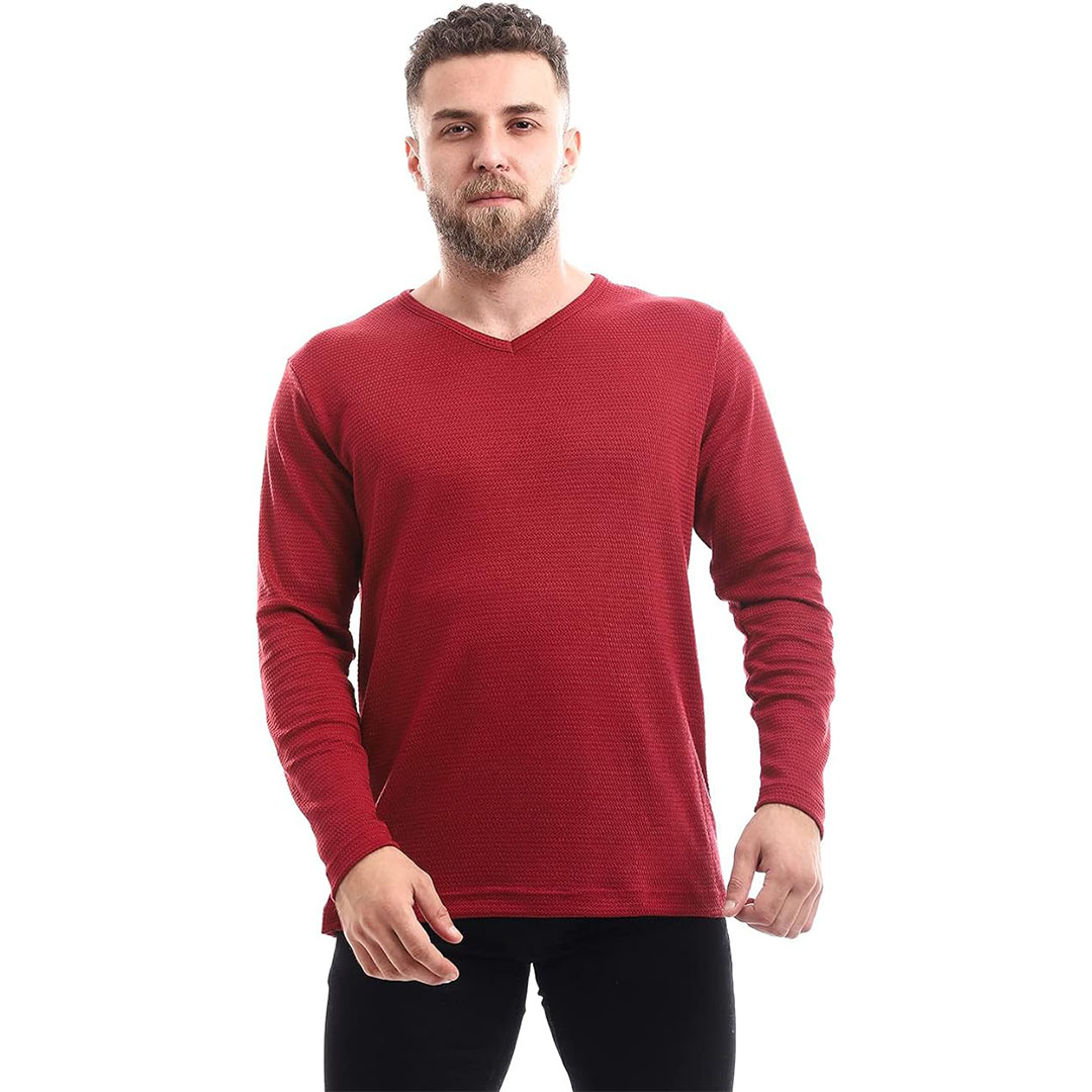 6303 تيشرت بكم طويل رجالي - نبيتي