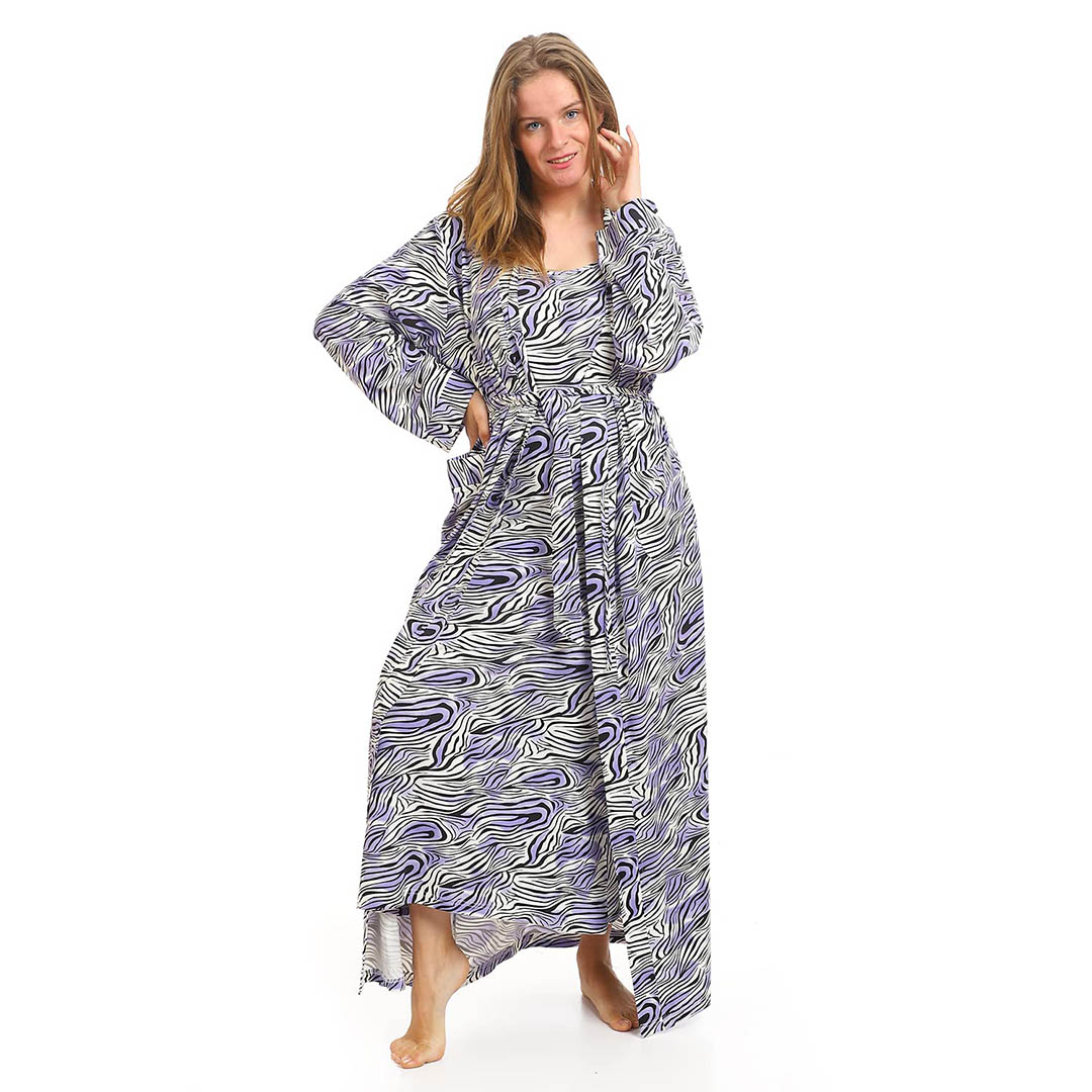 4215 قميص نوم حريمي مع روب - فوشيا