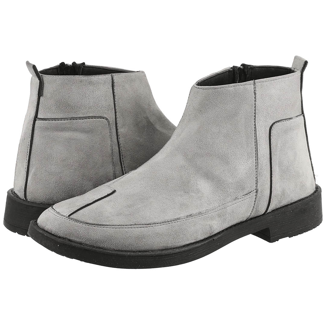 MANS33 هاف بوت رجالي كاجوال - رمادي