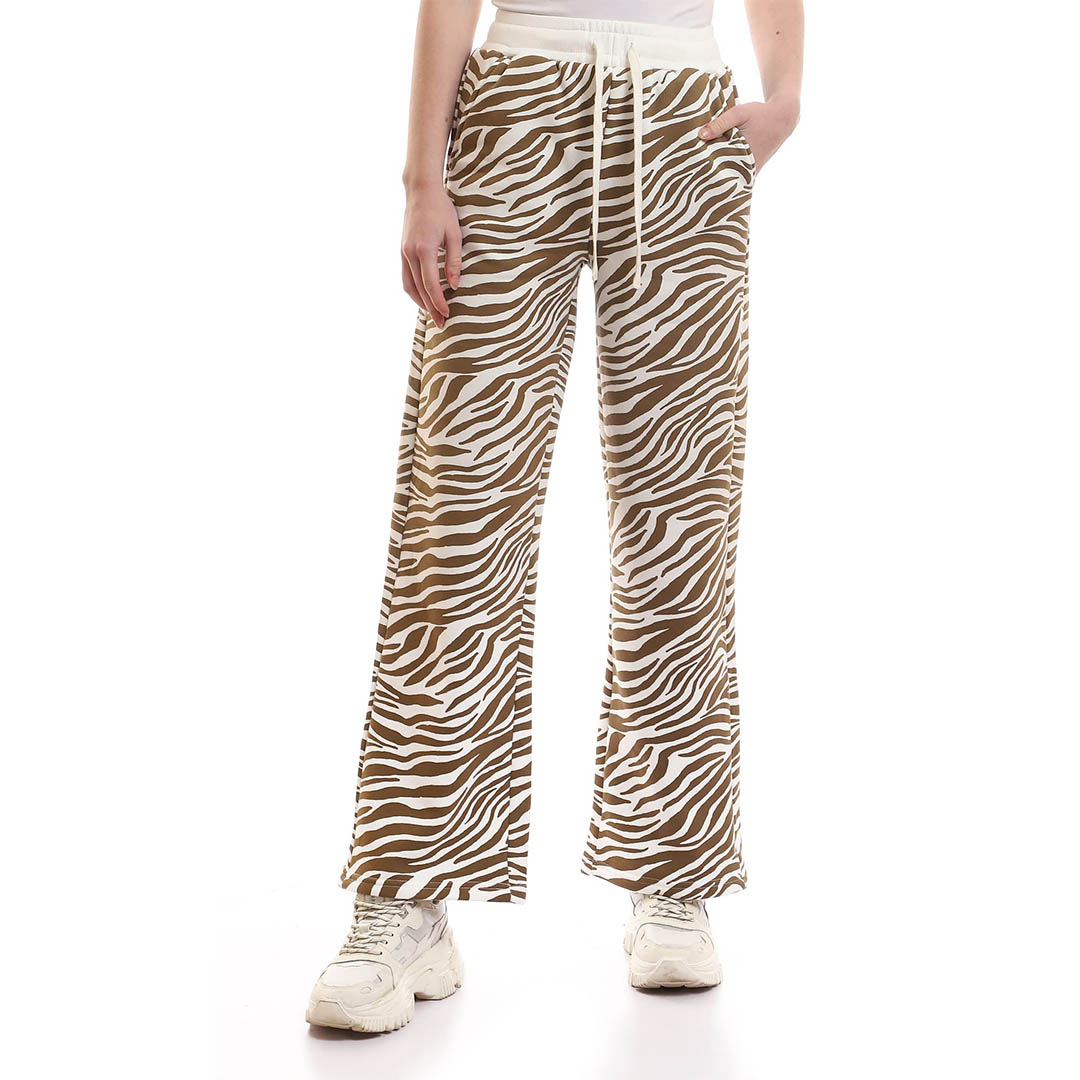 W21W311 بنطلون حريمي بقصة واسعة - بيج