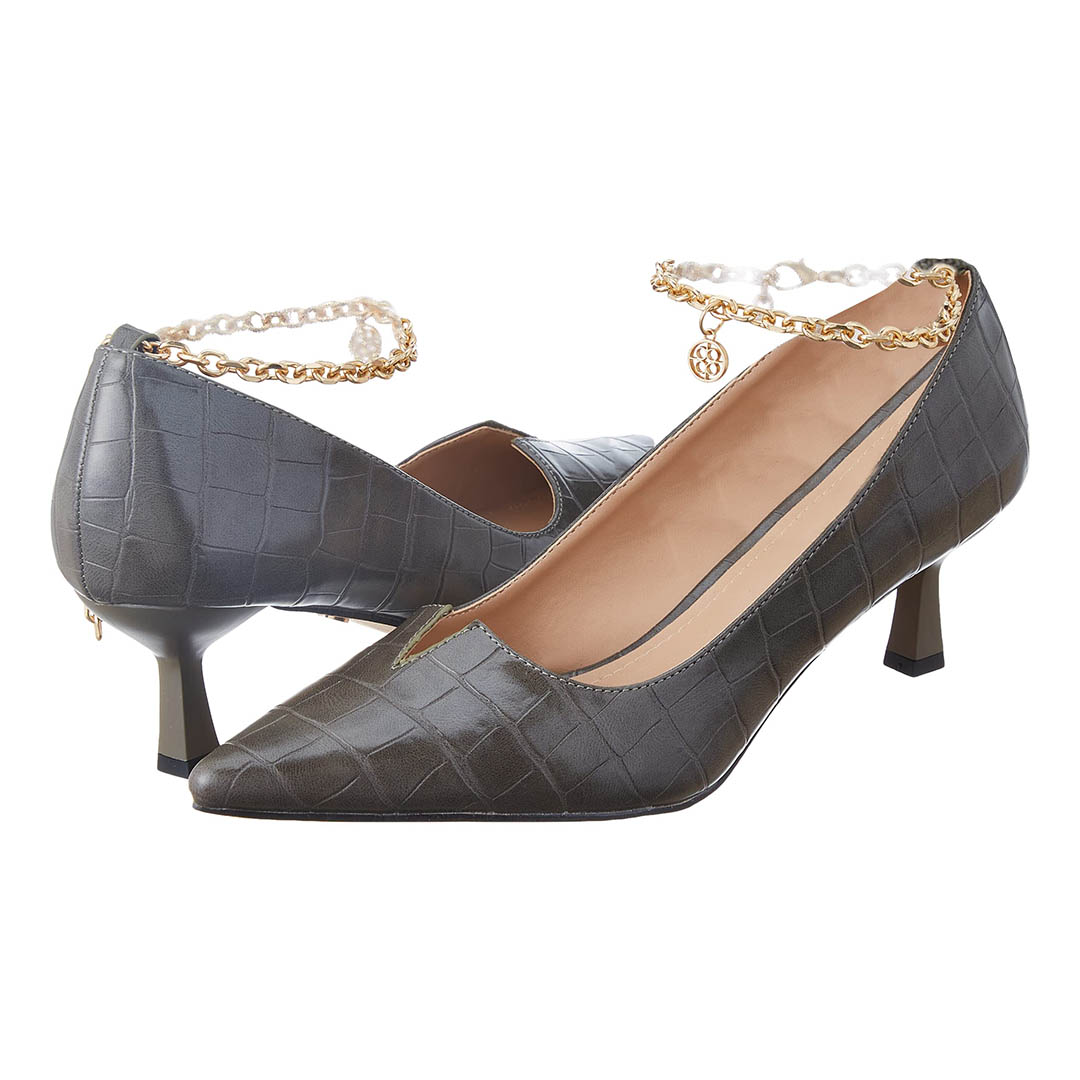 XKK-DVTT-015 جزمة بكعب حريمي - رمادي