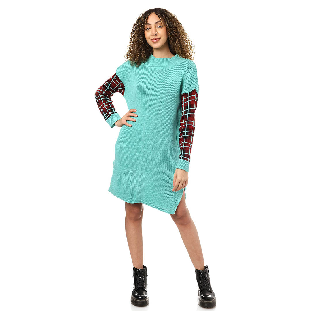 4501 بلوفر حريمي بكم طويل - تركواز