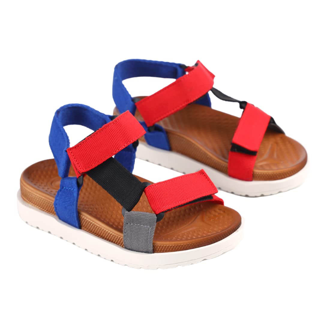 HK232014-3 صندل أولادي كاجوال - أحمر / أزرق