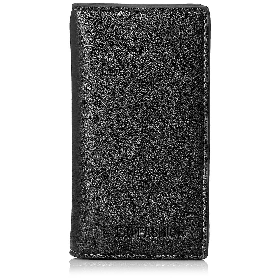 B110 محفظة جلد رجالي - أسود