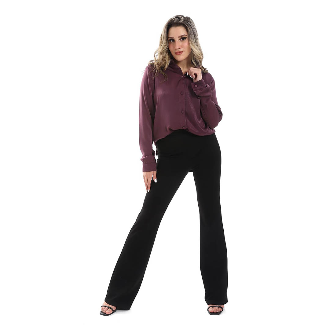 35S23W30330 بلوزة حريمي بكم طويل - بنفسجي