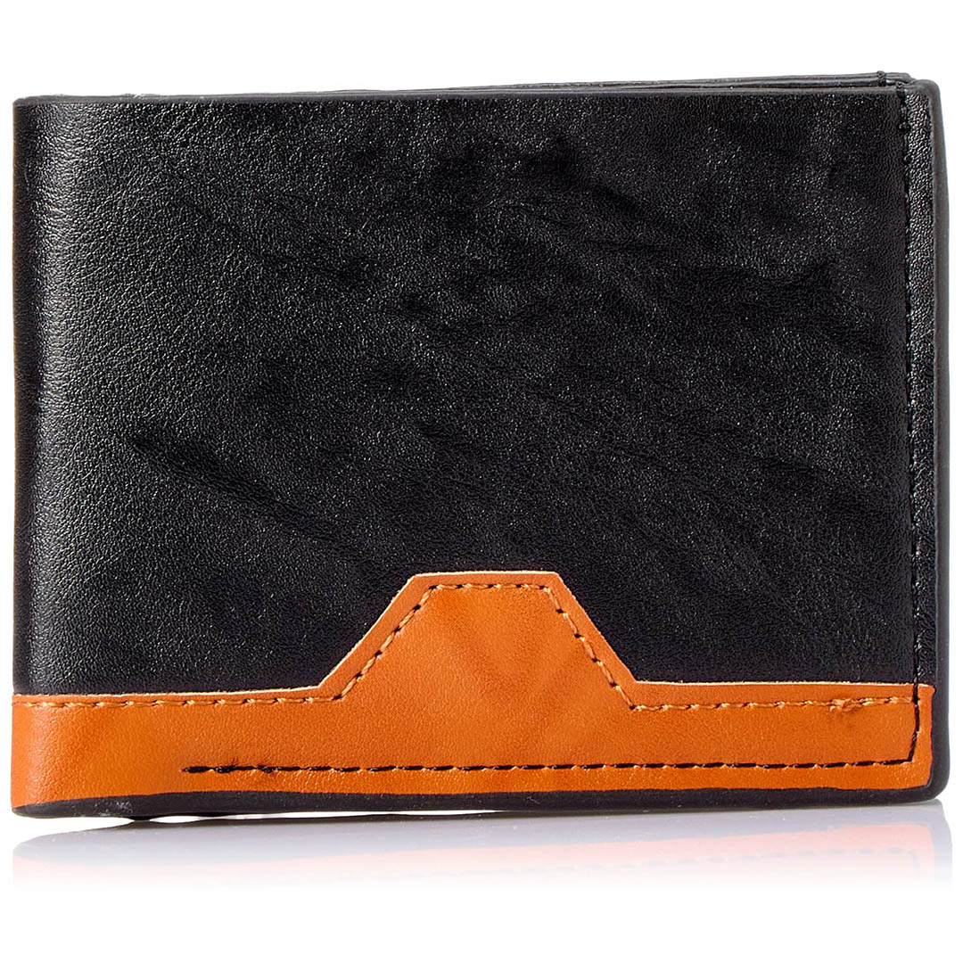 محفظة جلد رجالي - أسود/هافان