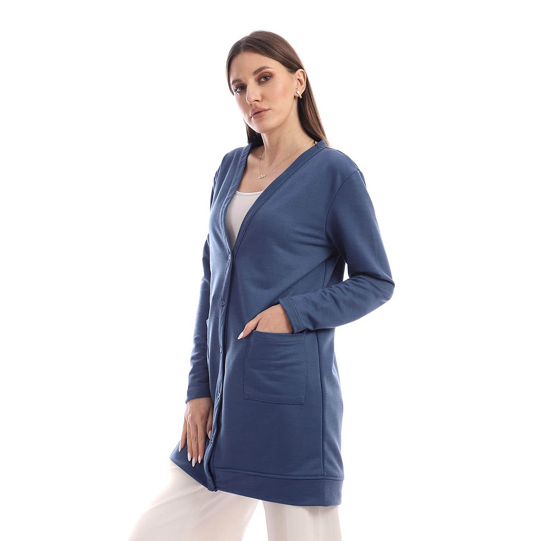 6867 كارديجان حريمي بكم طويل - كحلي