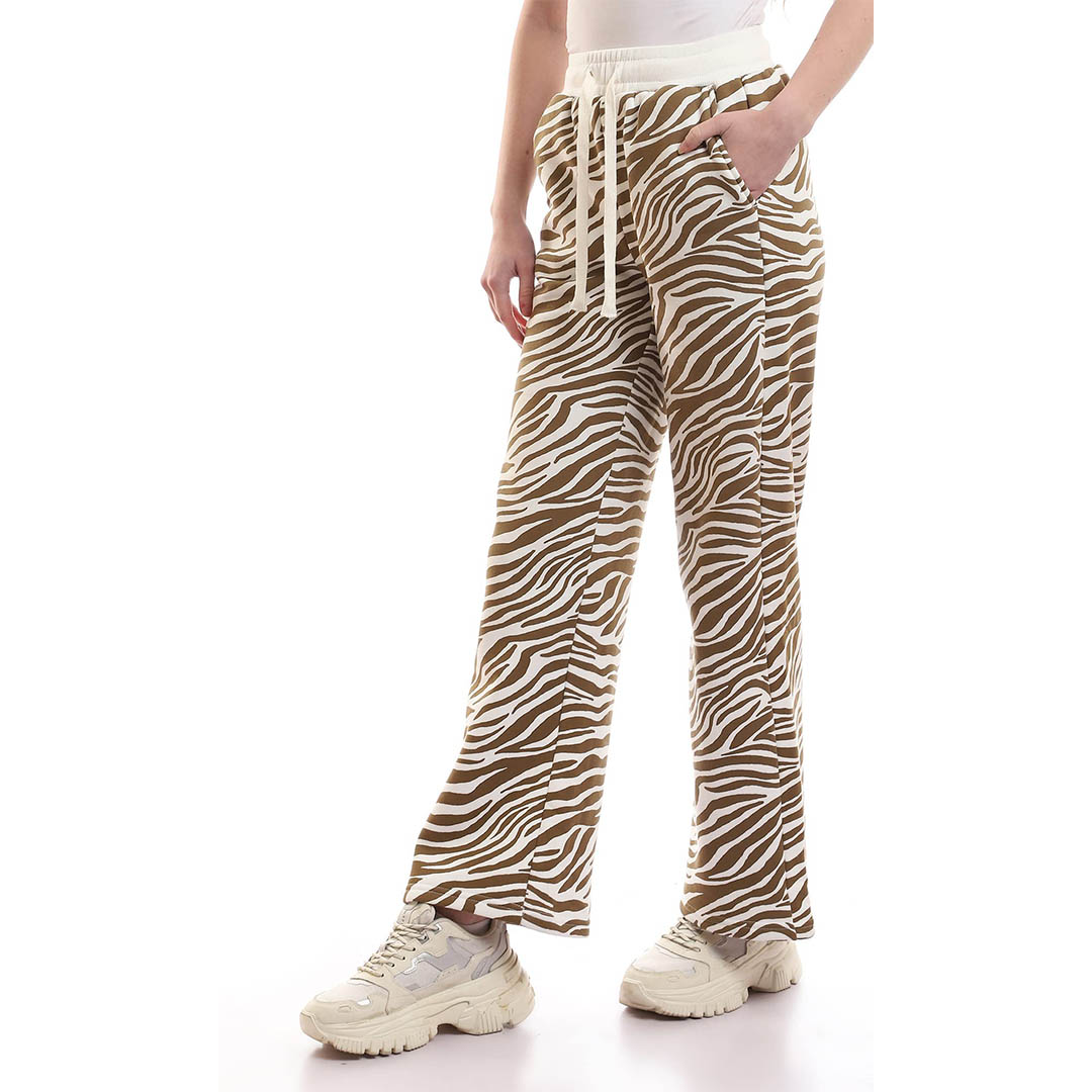 W21W311 بنطلون حريمي بقصة واسعة - بيج