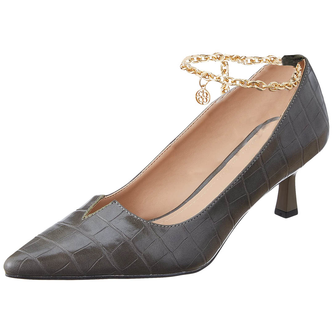 XKK-DVTT-015 جزمة بكعب حريمي - رمادي