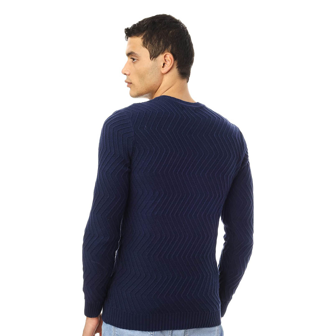 27219 بلوفر رجالي بكم طويل - كحلي