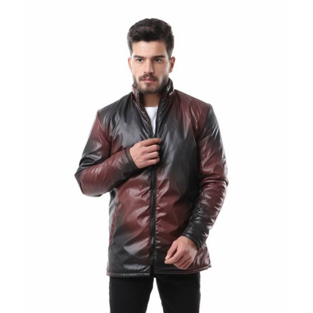 جاكيت رجالي وتر بروف - بني/أسود