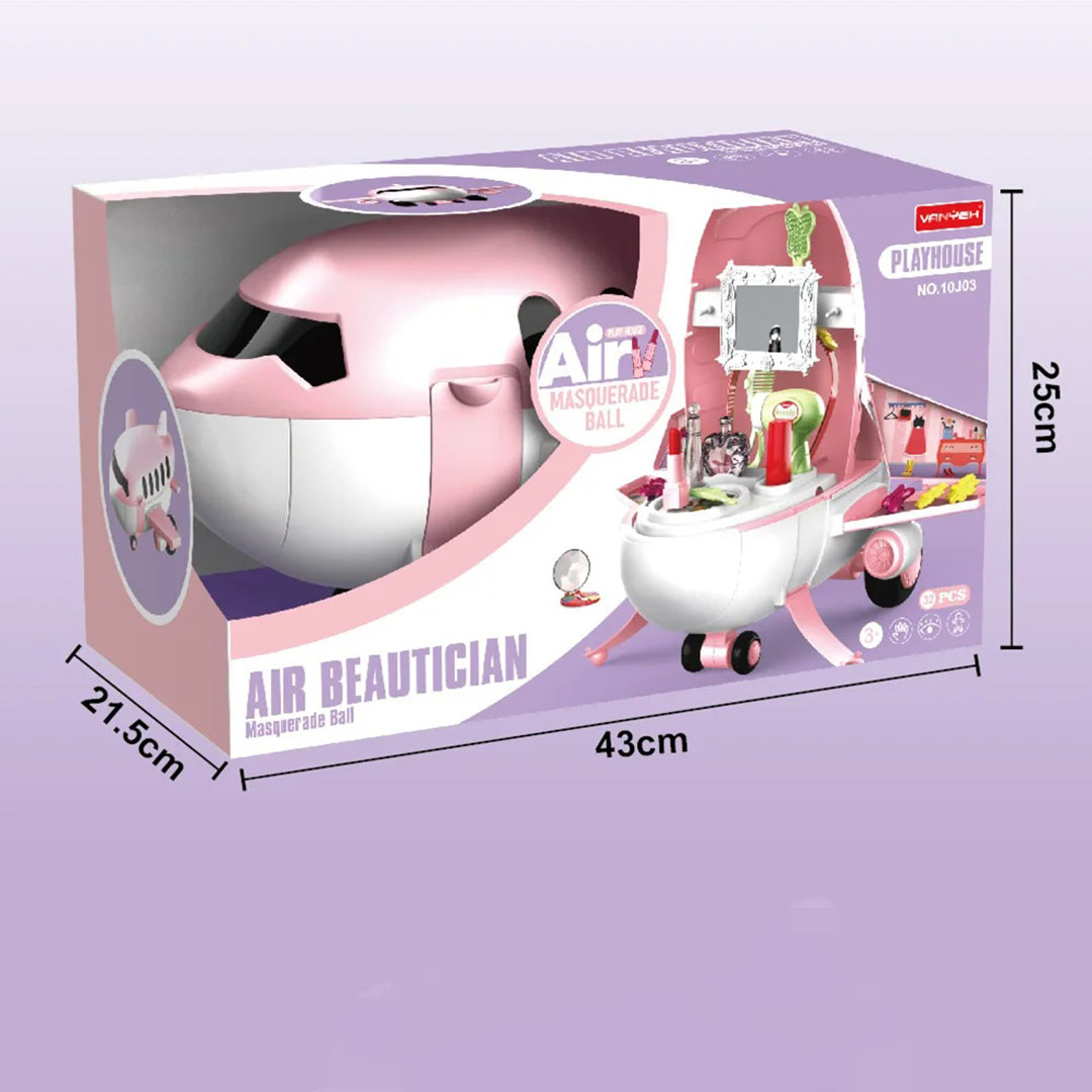 لعبة تسريحة شكل طيارة للأطفال - 32 قطعة