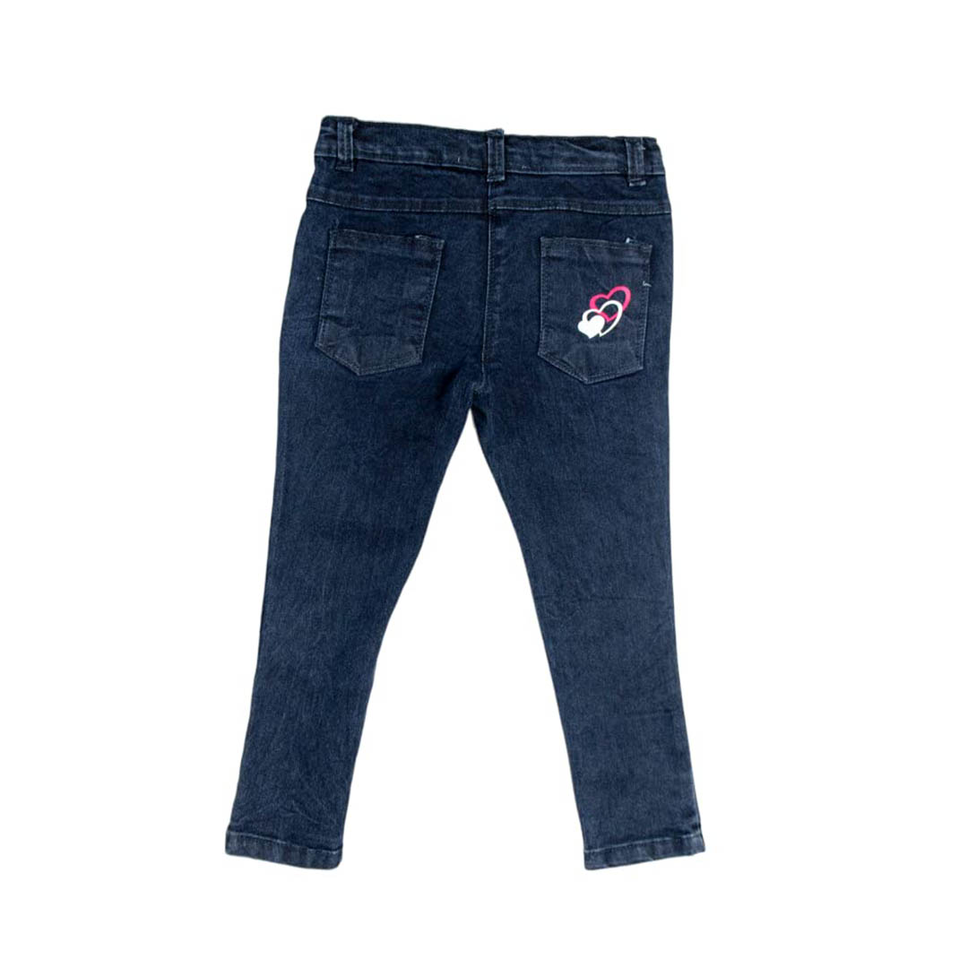 1602 بنطلون جينز بناتي كاجوال - كحلي