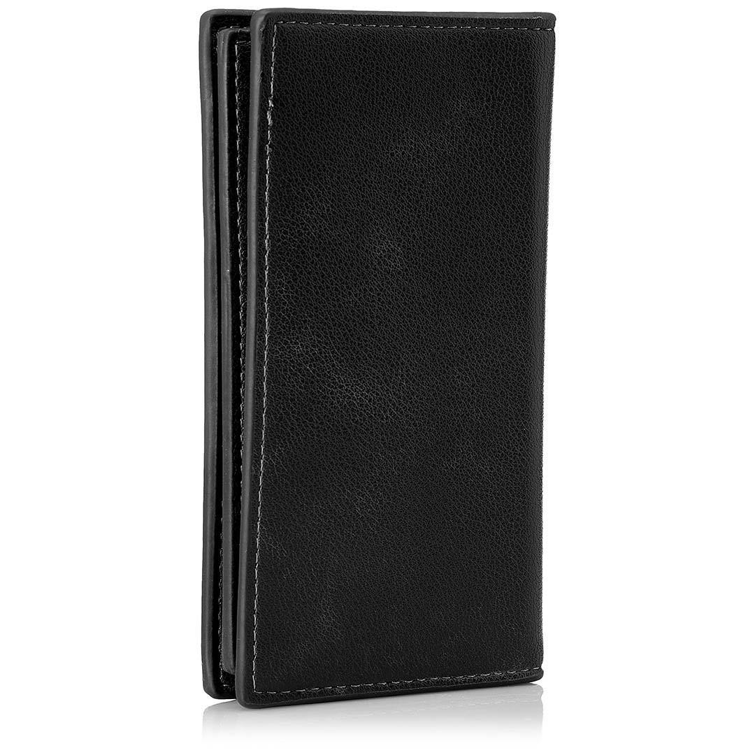 B110 محفظة جلد رجالي - أسود