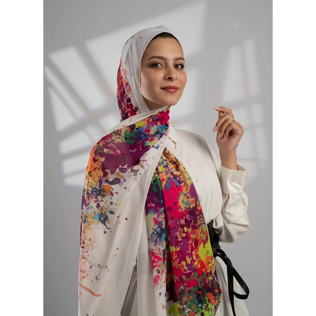 0019 طرحة شيفون حريمي - متعددة الألوان