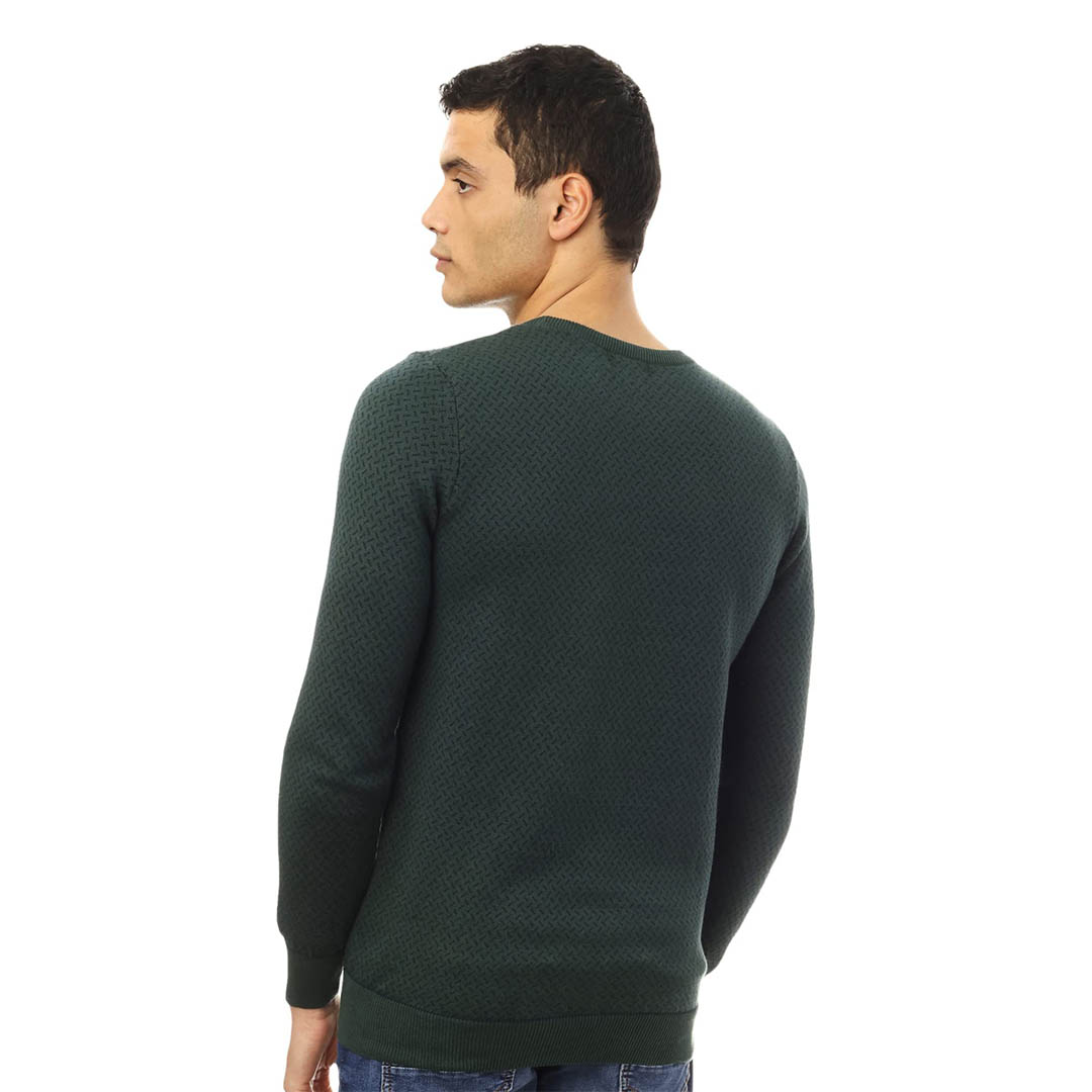 27214 بلوفر رجالي بكم طويل - زيتي