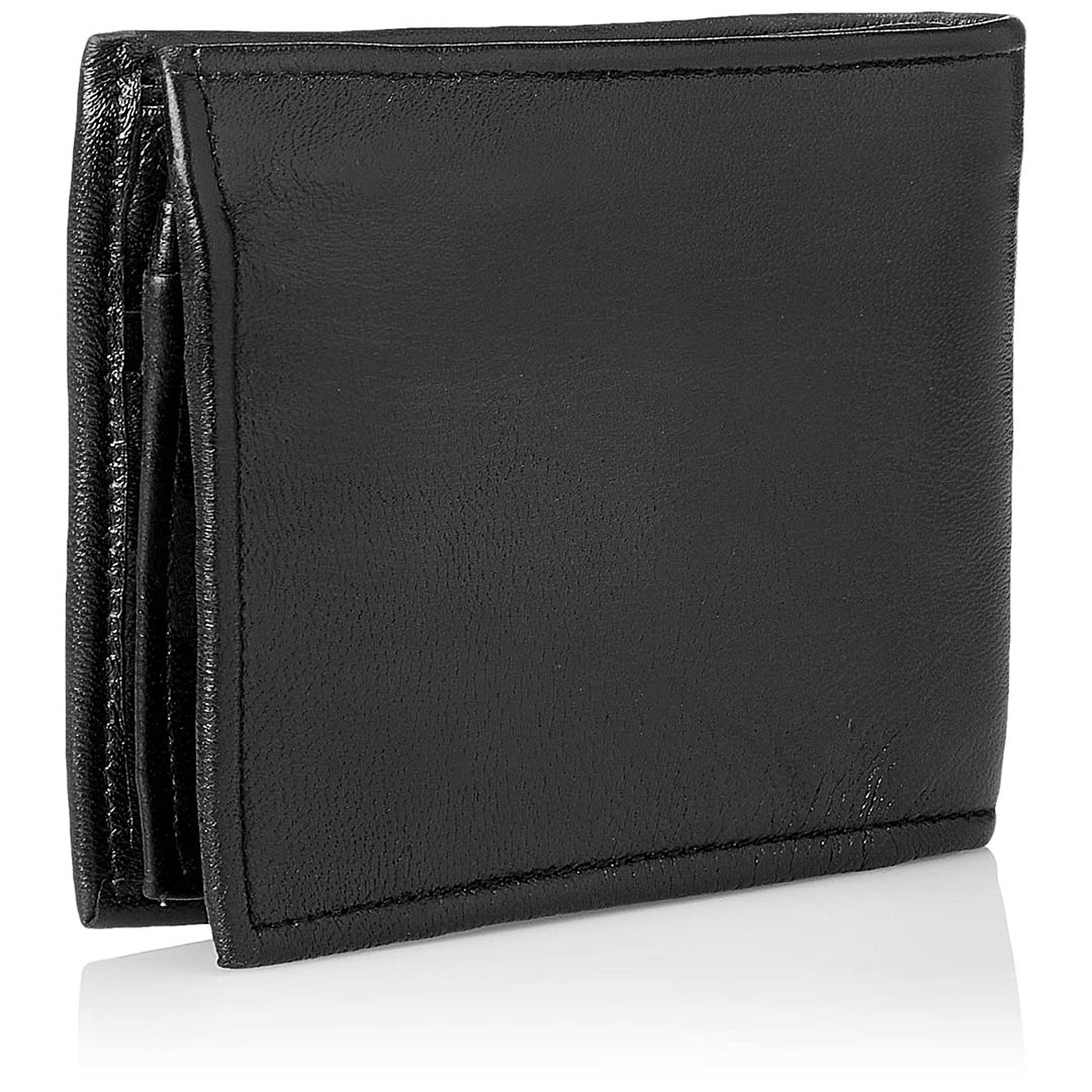 محفظة جلد رجالي - أسود